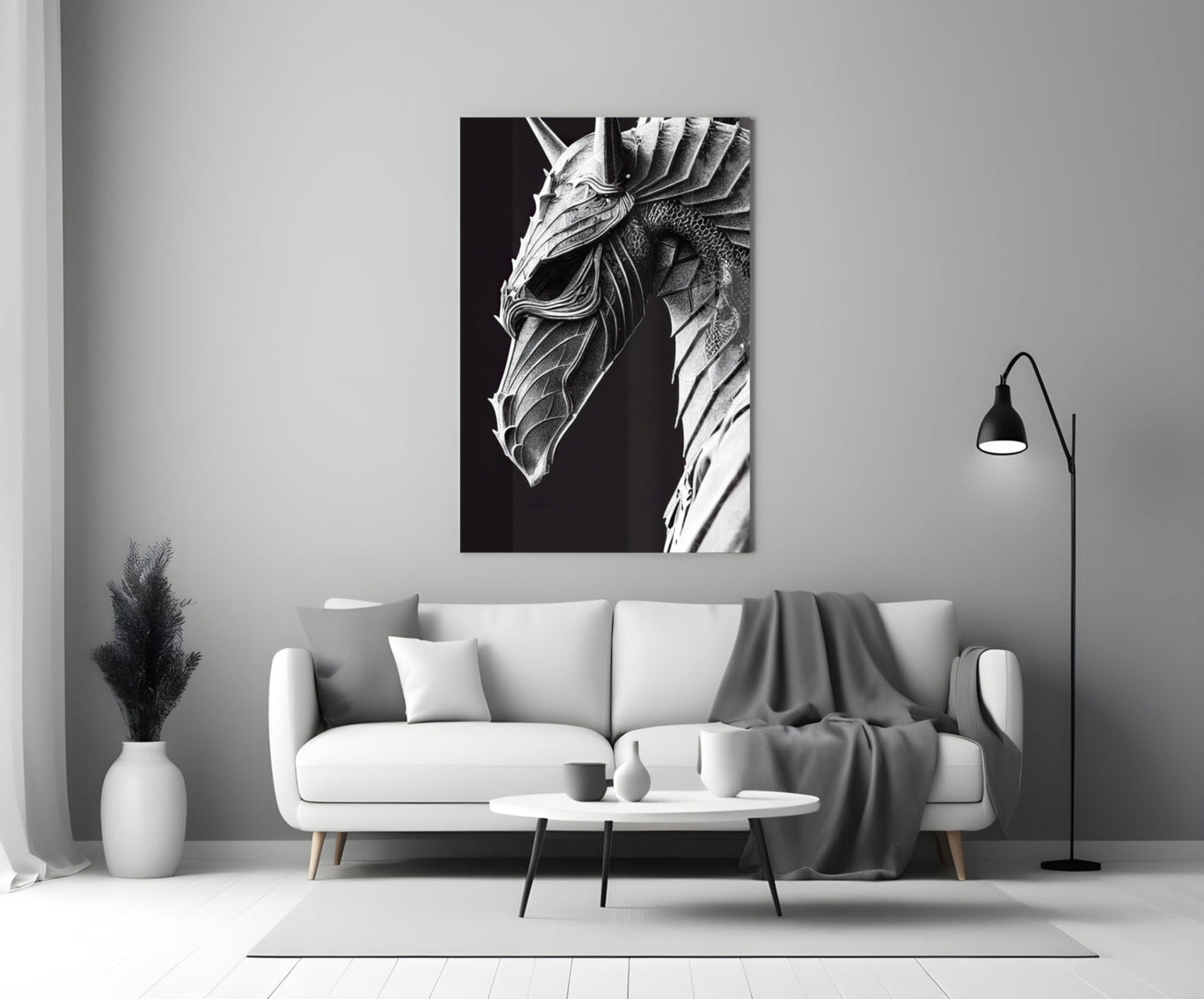 Iron Dragon Glass Wall Art