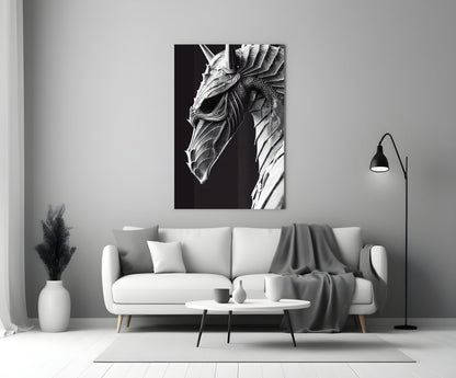 Iron Dragon Glass Wall Art