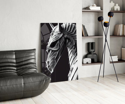 Iron Dragon Glass Wall Art