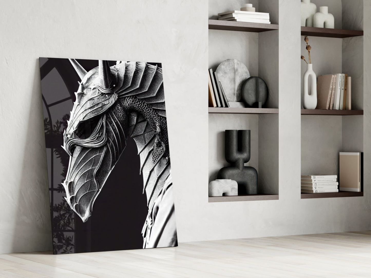 Iron Dragon Glass Wall Art
