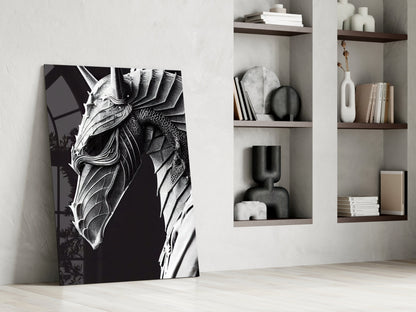Iron Dragon Glass Wall Art