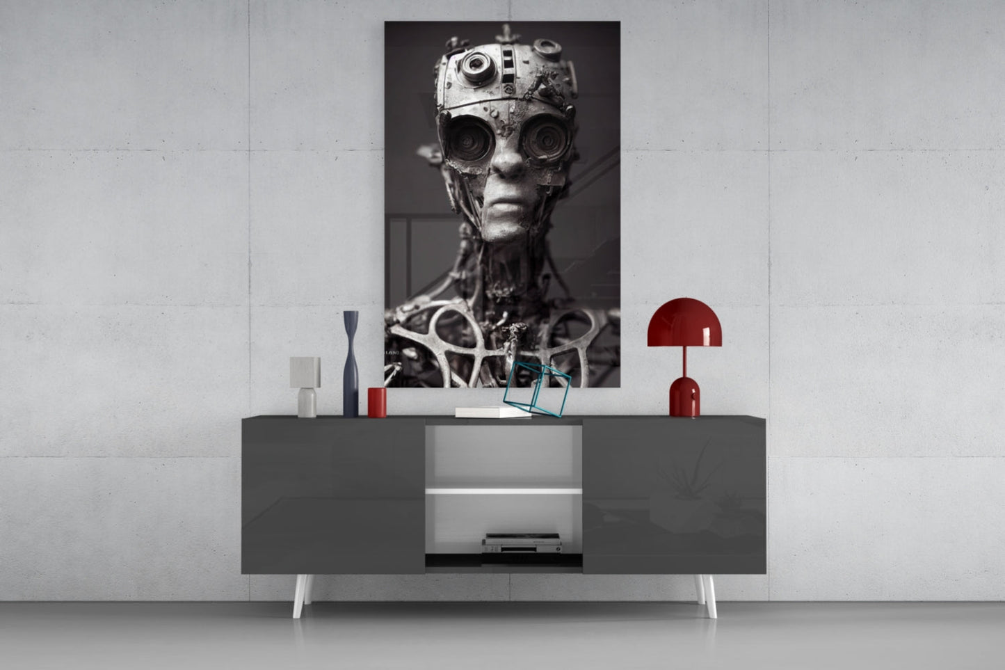 Future Human Glass Wall Art