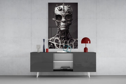 Future Human Glass Wall Art