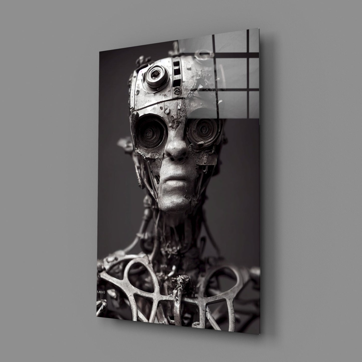 Future Human Glass Wall Art
