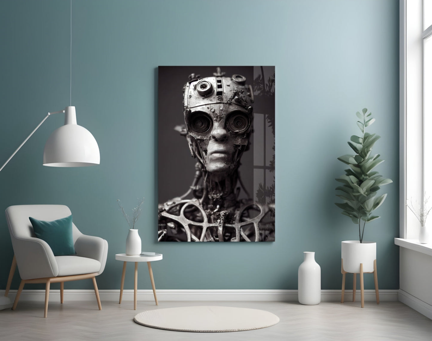 Future Human Glass Wall Art