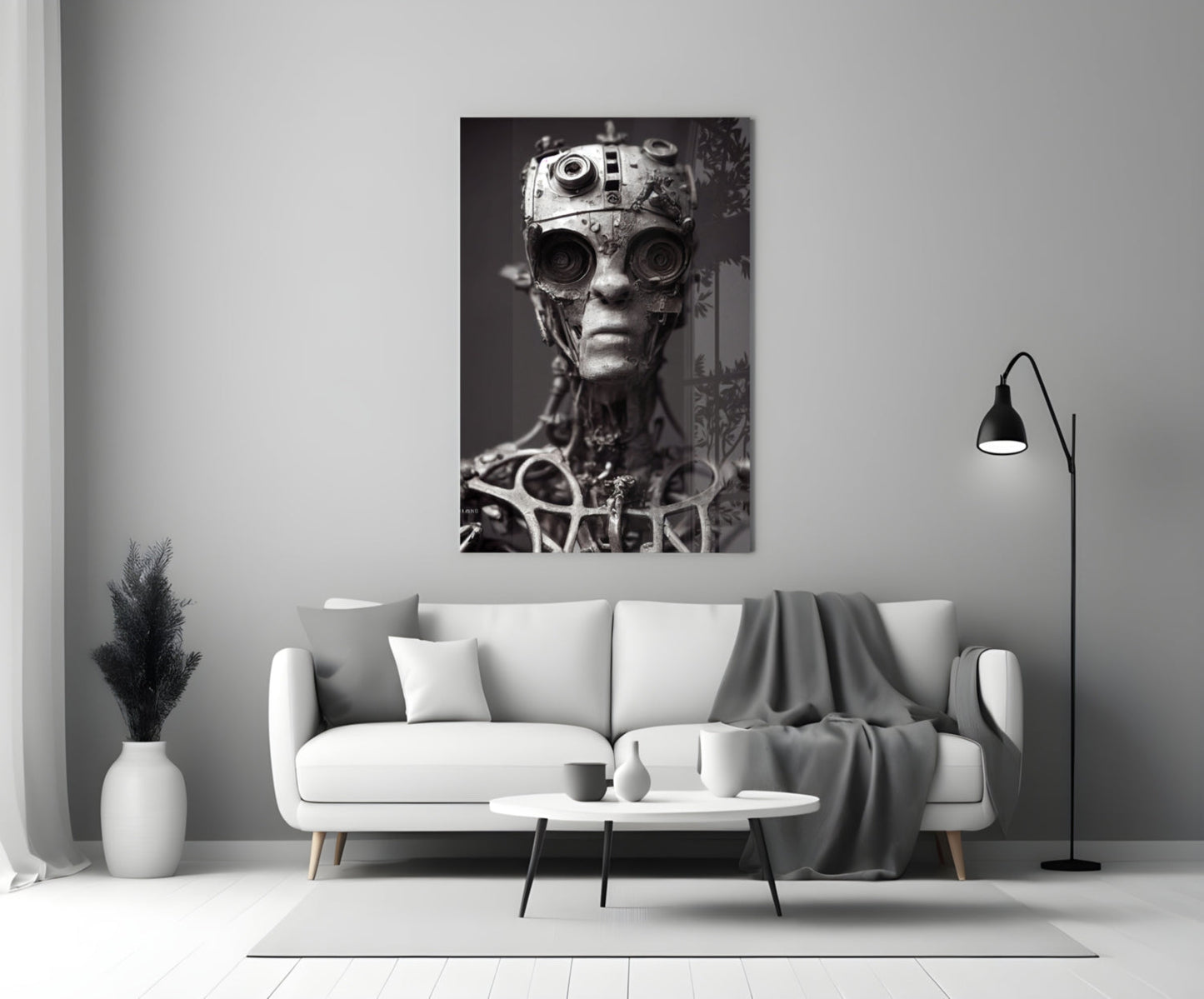 Future Human Glass Wall Art