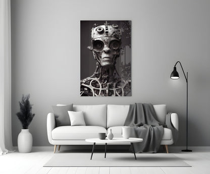 Future Human Glass Wall Art