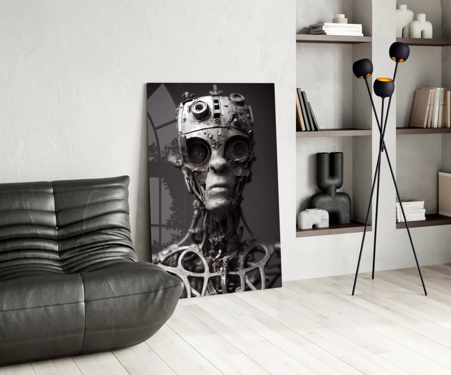 Future Human Glass Wall Art