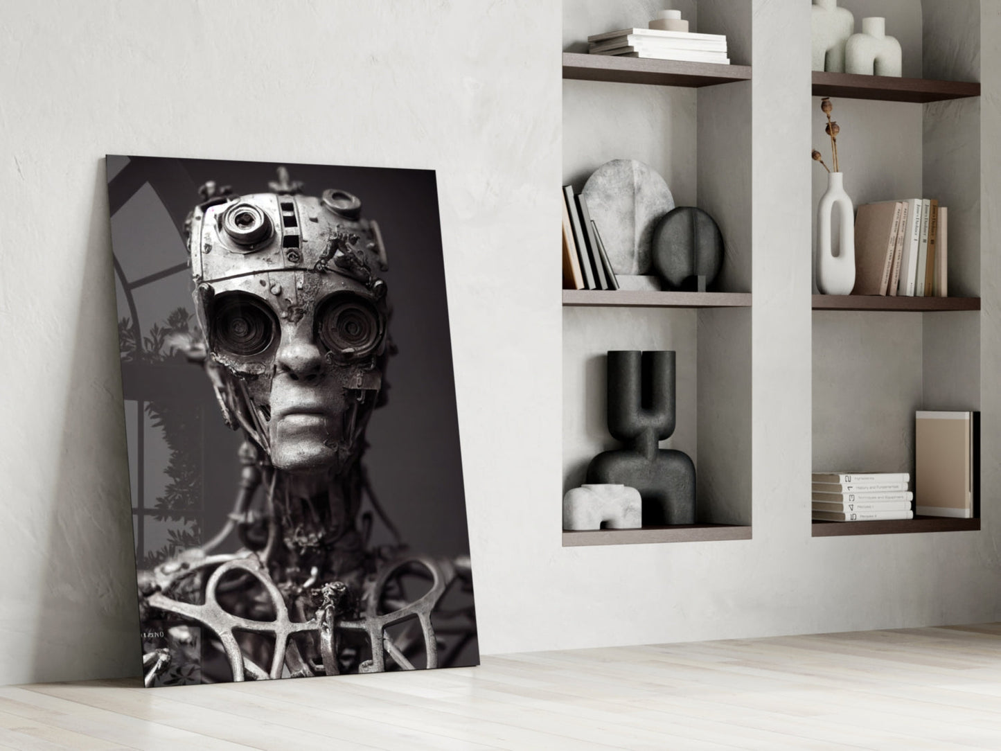 Future Human Glass Wall Art
