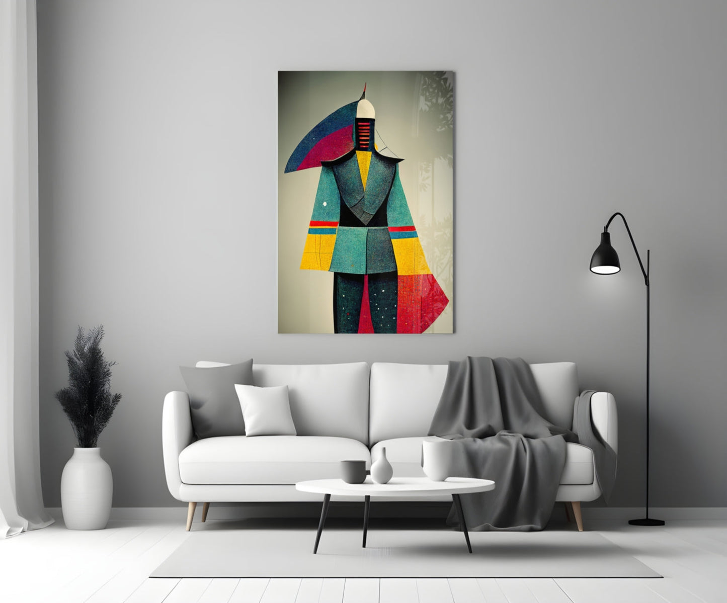 Colored Man Glass Wall Art