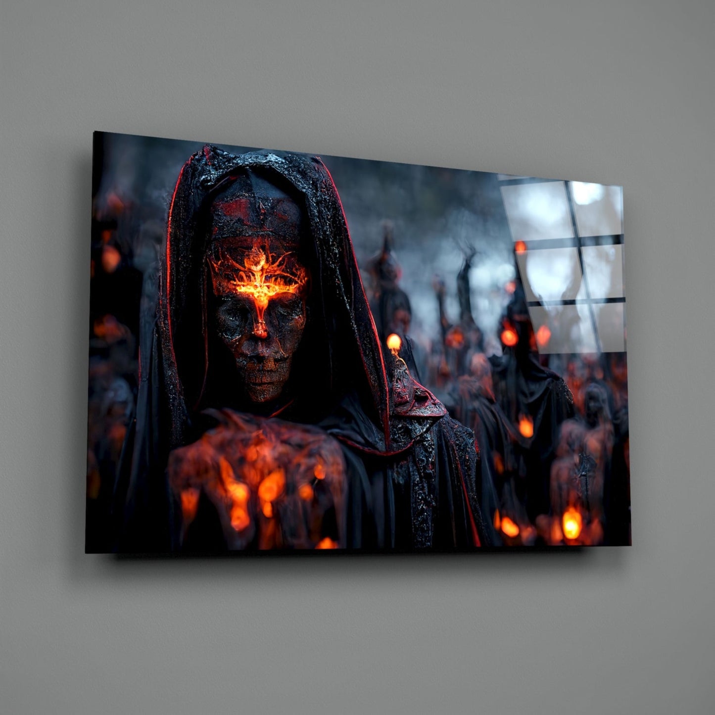 Fighters of the New Age Fire Sigil Glass Wall Art