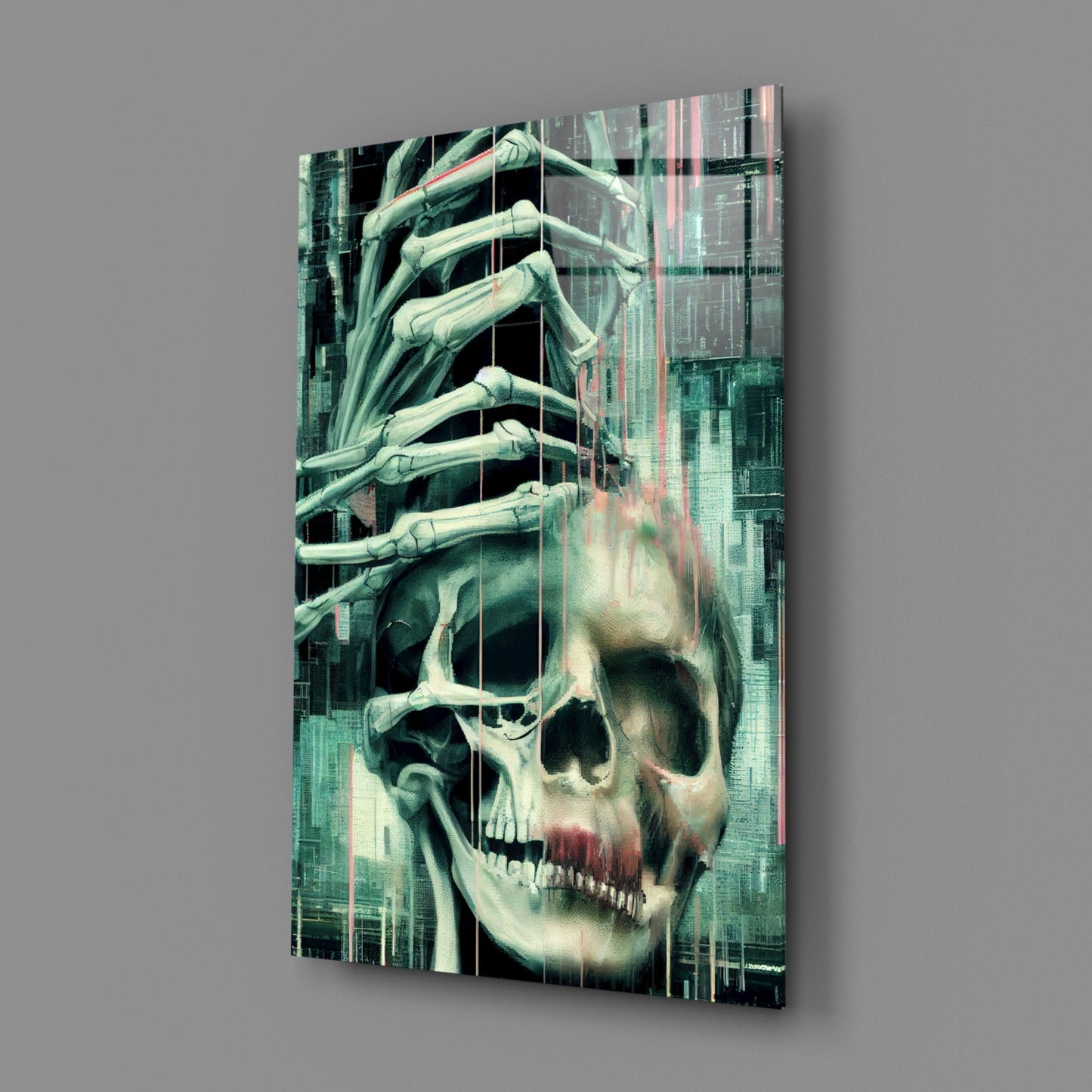 Fall of Skeletons Glass Wall Art