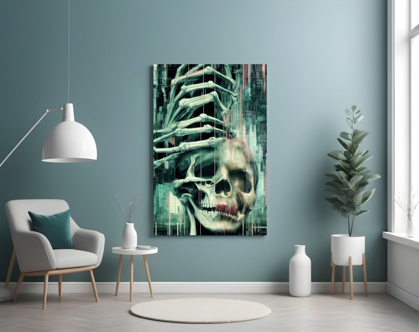 Fall of Skeletons Glass Wall Art
