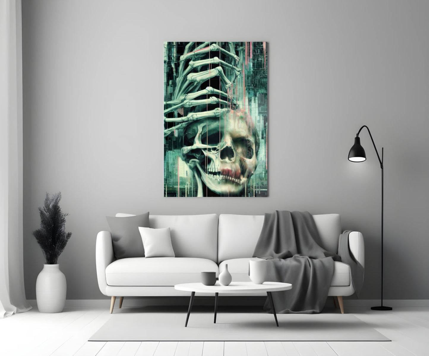 Fall of Skeletons Glass Wall Art