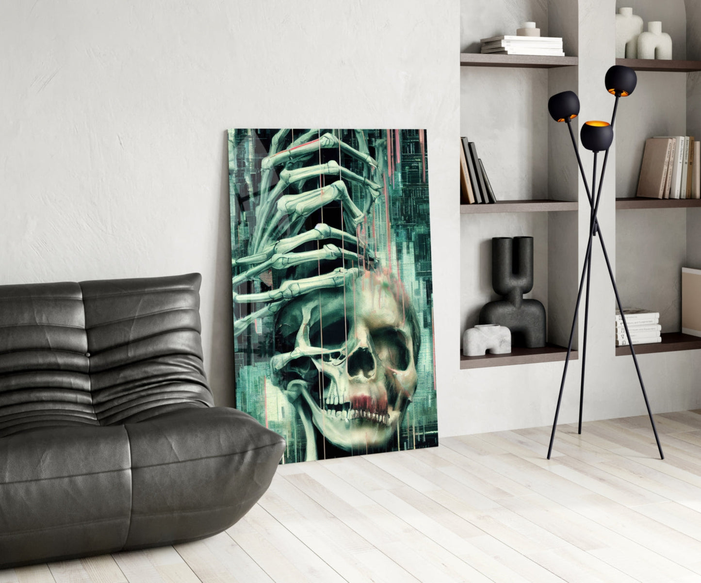 Fall of Skeletons Glass Wall Art
