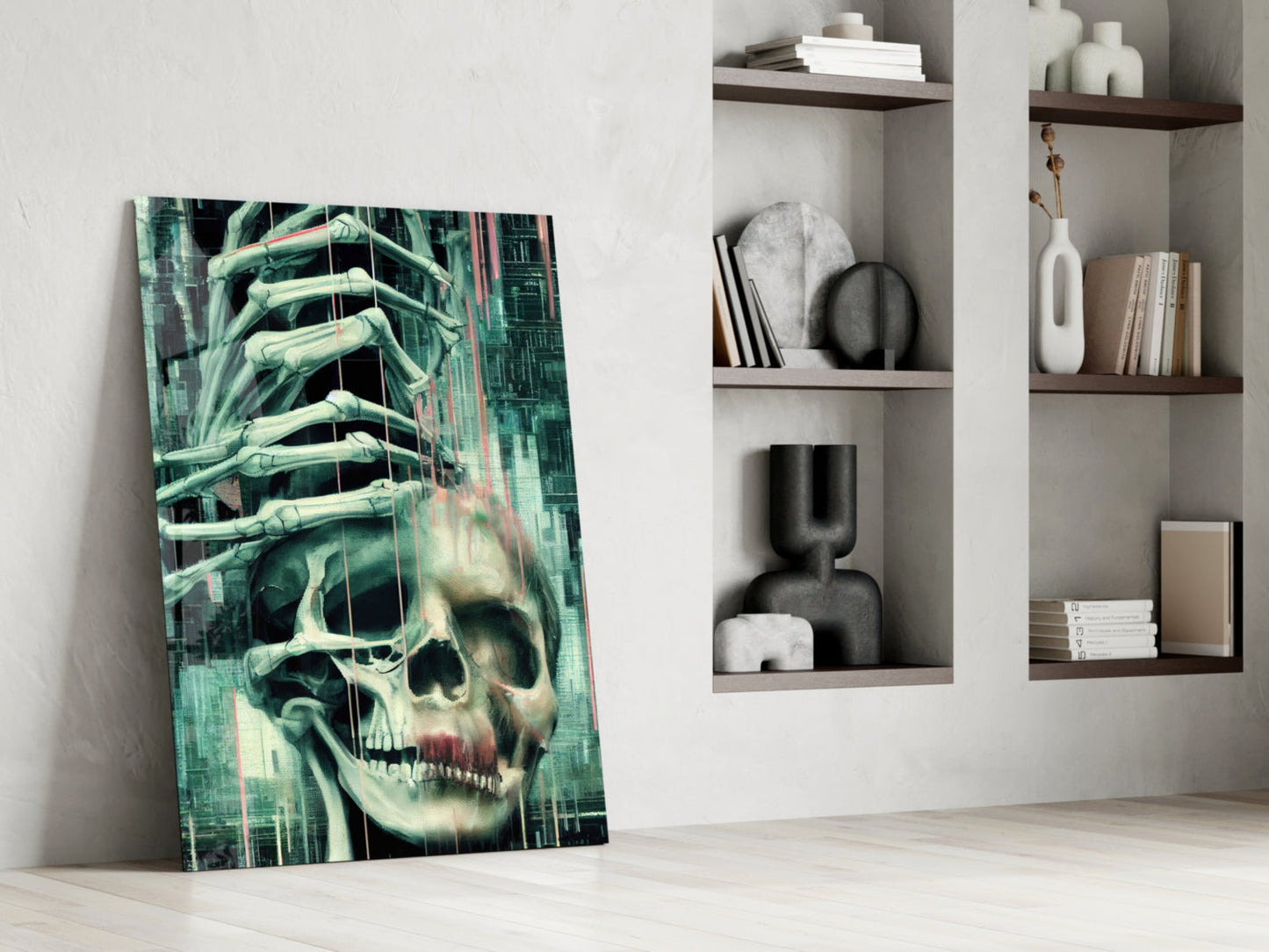 Fall of Skeletons Glass Wall Art