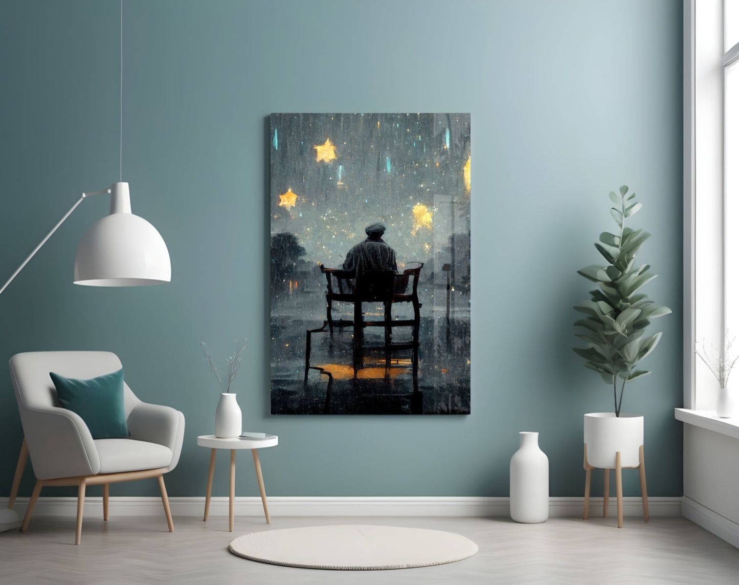 Star Rain Glass Wall Art