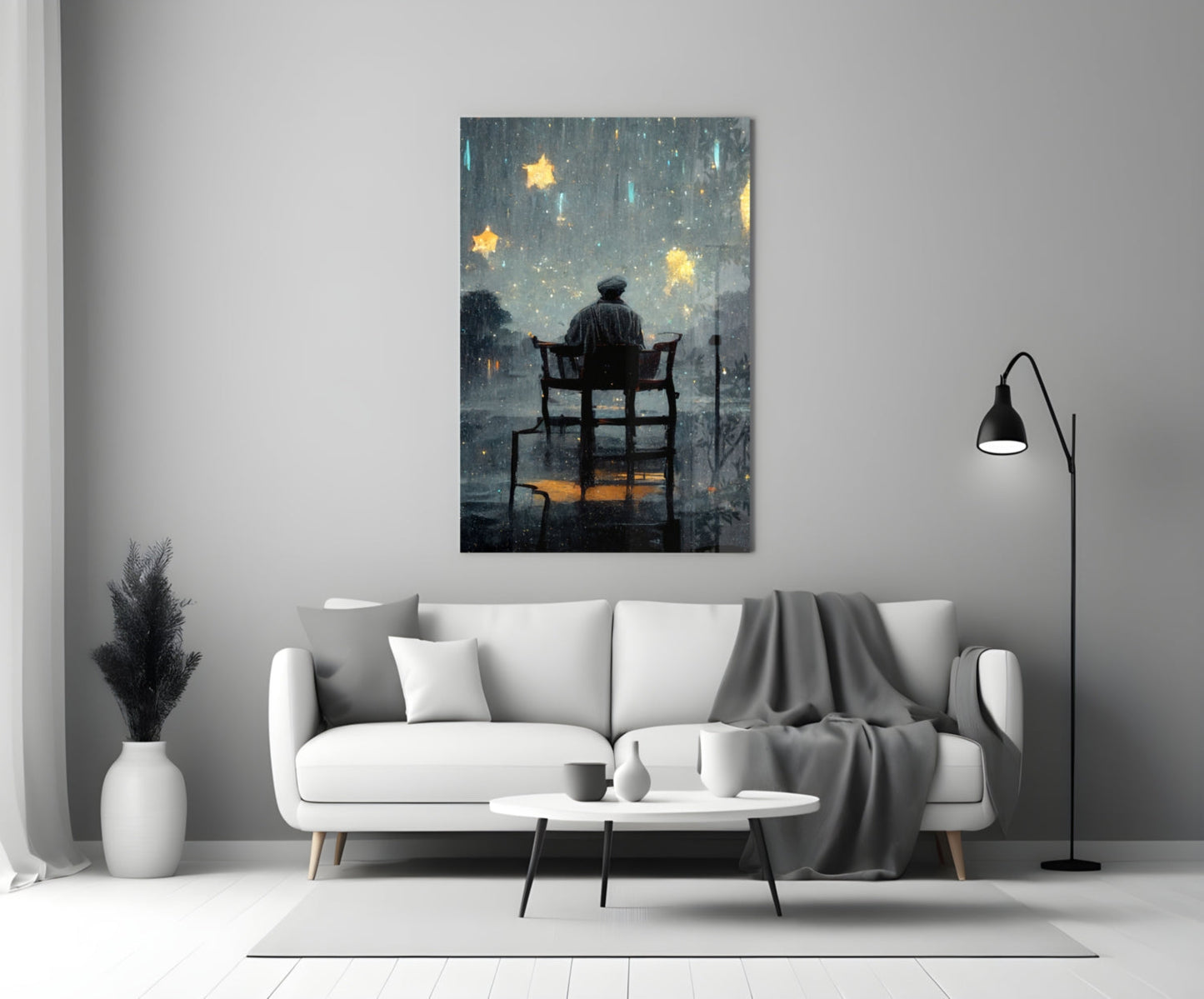 Star Rain Glass Wall Art