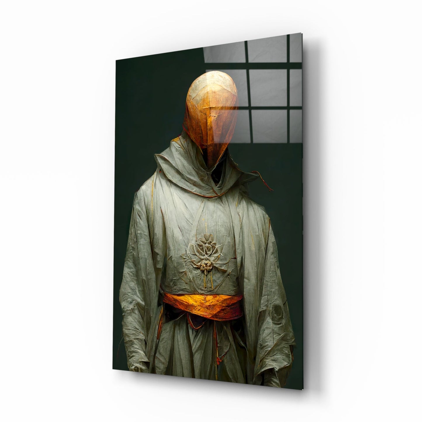 Headless Monk Glass Wall Art