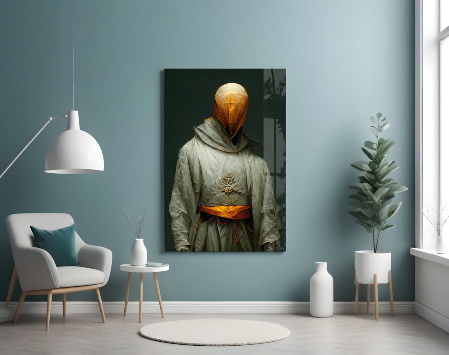 Headless Monk Glass Wall Art