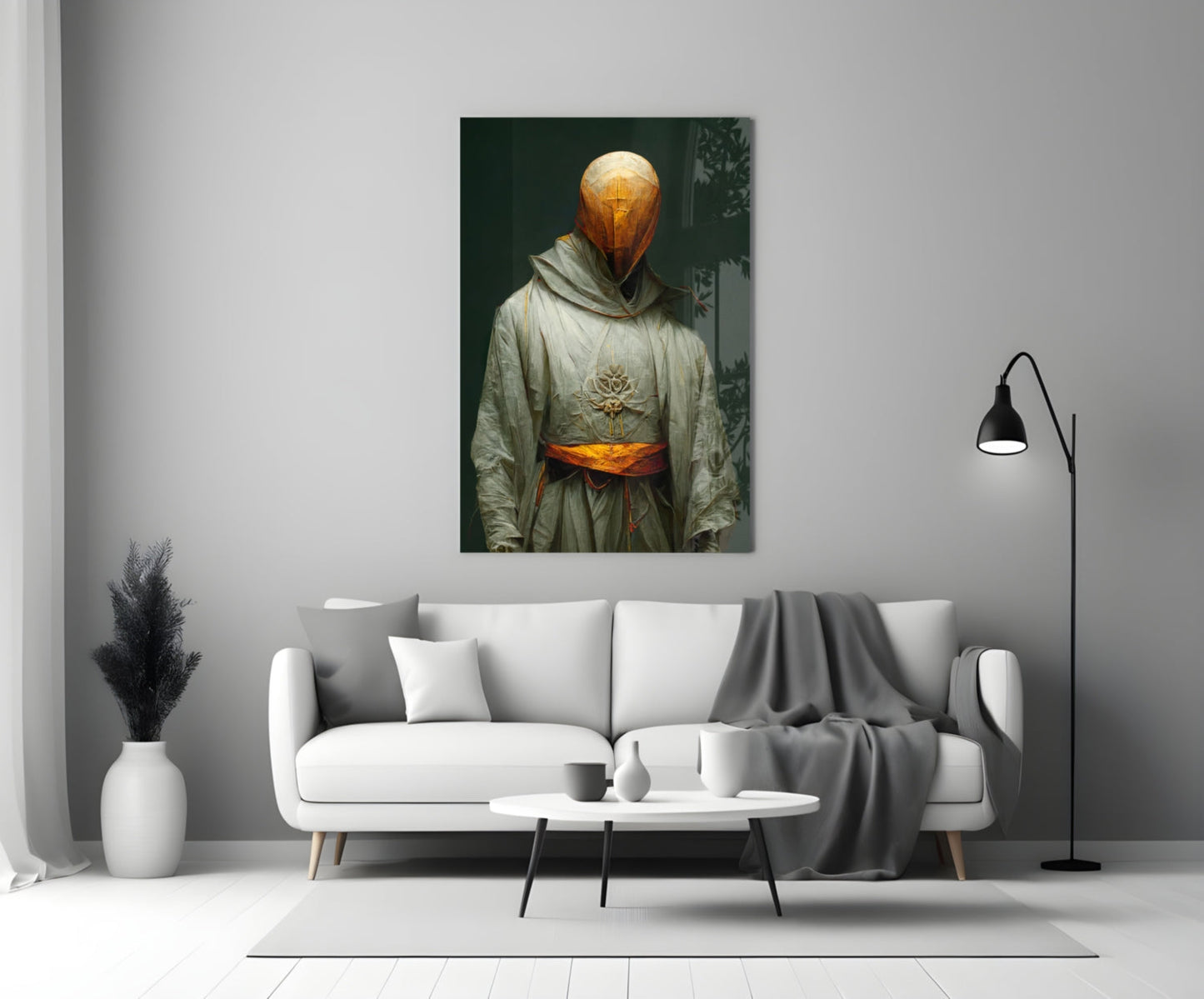 Headless Monk Glass Wall Art