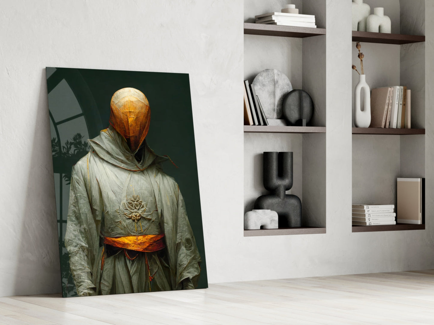Headless Monk Glass Wall Art
