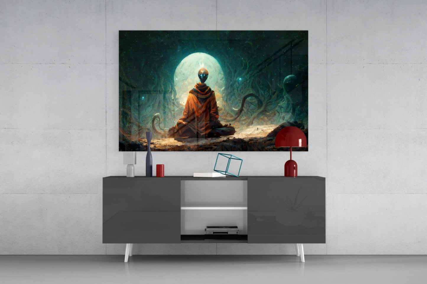 Cosmic Meditation Glass Wall Art