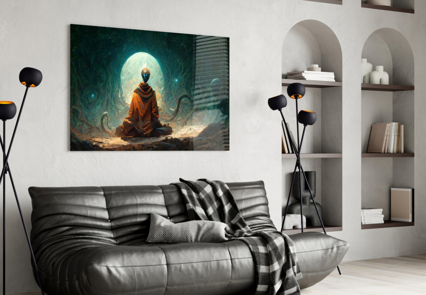 Cosmic Meditation Glass Wall Art
