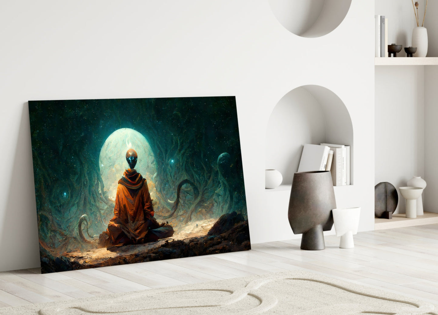 Cosmic Meditation Glass Wall Art