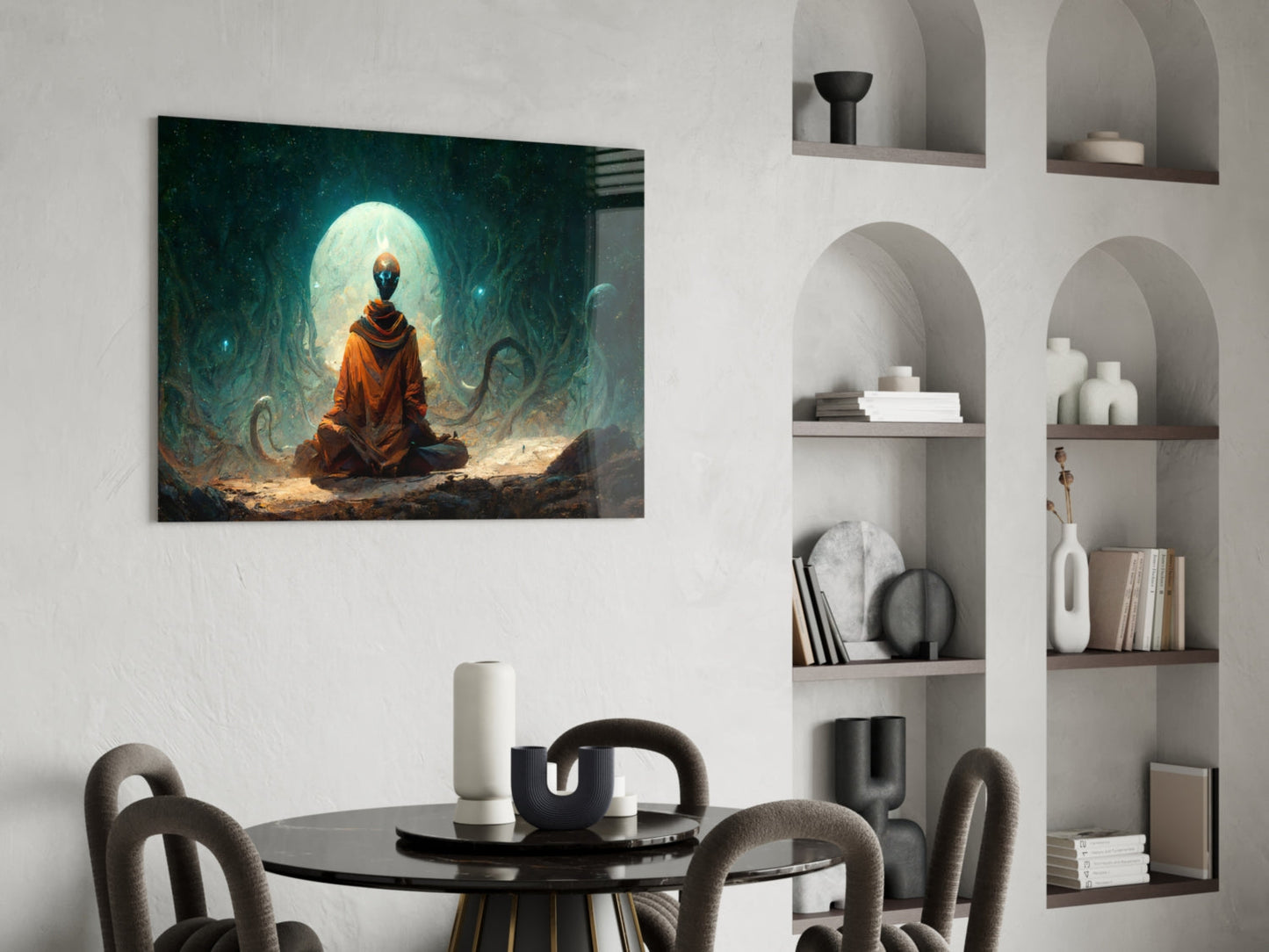 Cosmic Meditation Glass Wall Art