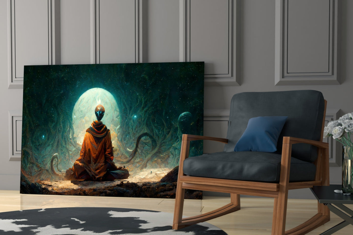 Cosmic Meditation Glass Wall Art