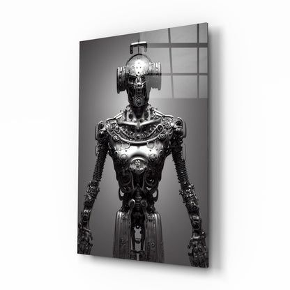 Humachine Chrome Robot Glass Wall Art