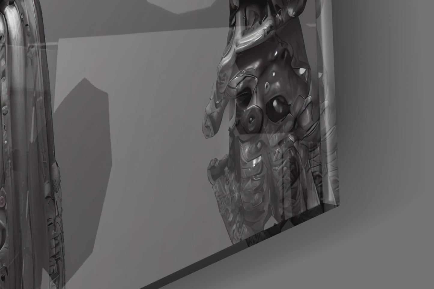 Humachine Chrome Robot Glass Wall Art