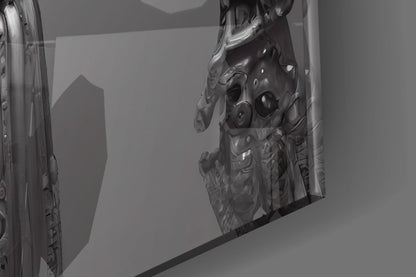 Humachine Chrome Robot Glass Wall Art
