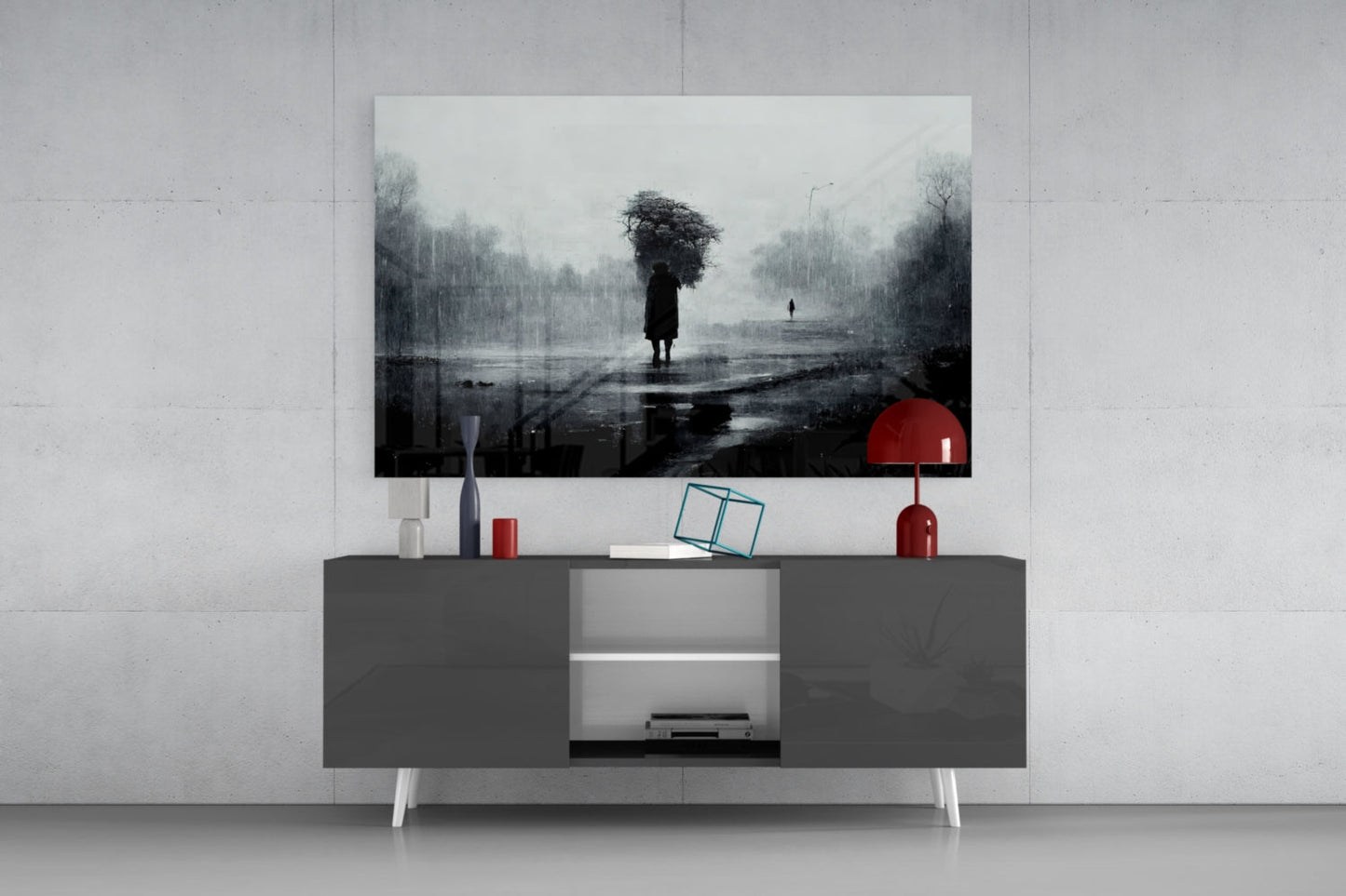 Loneliness Glass Wall Art