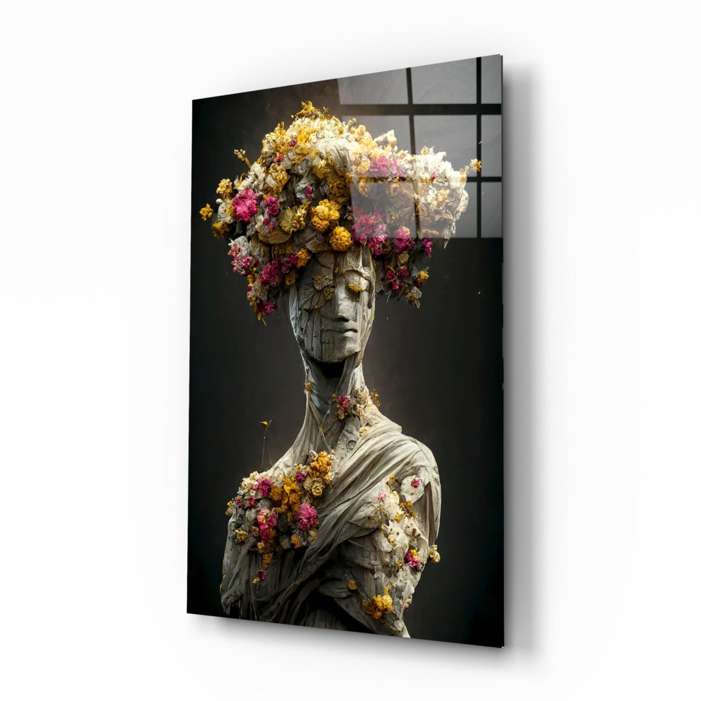 Abandoned Statue Glass Wall Art