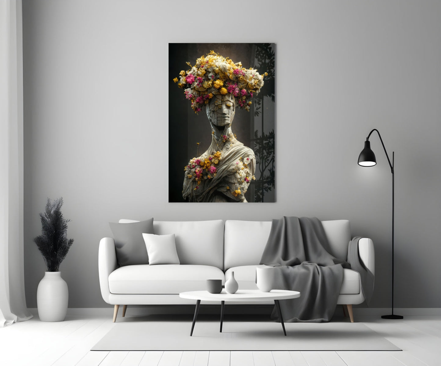 Abandoned Statue Glass Wall Art