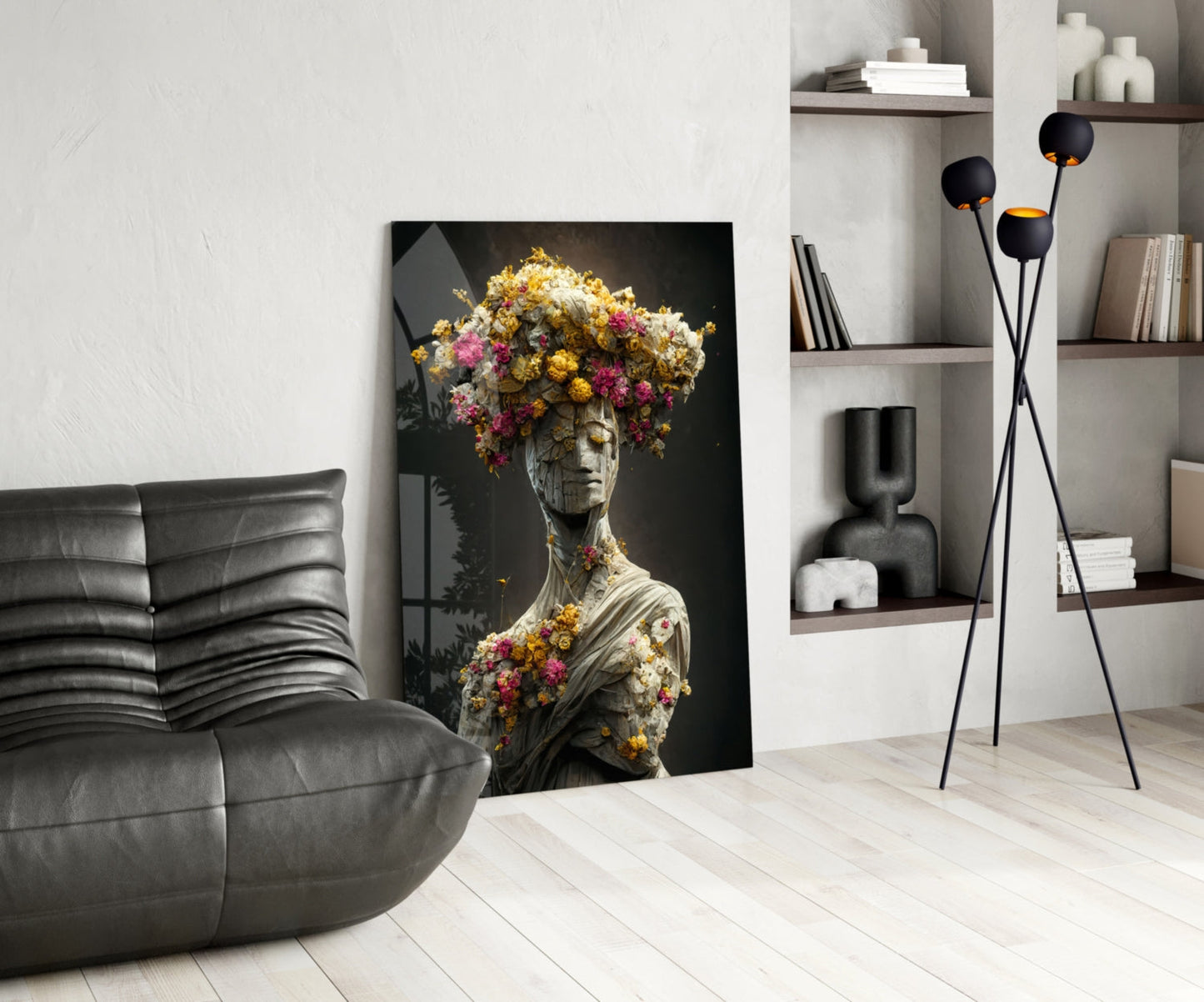 Abandoned Statue Glass Wall Art