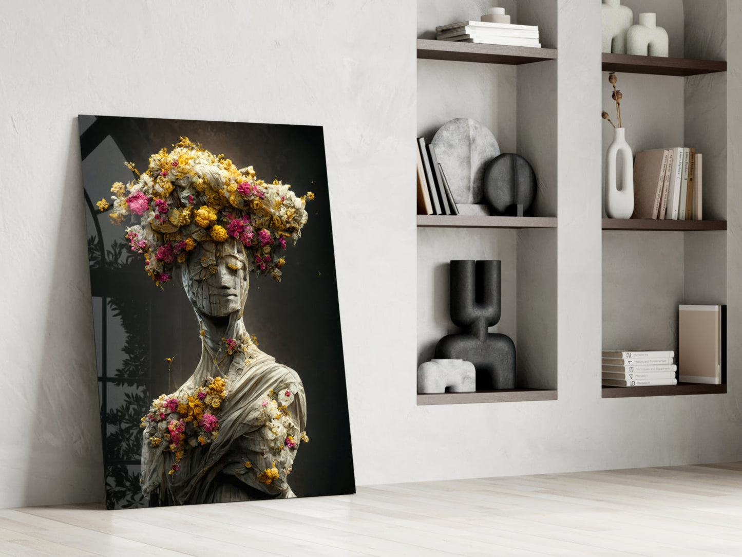 Abandoned Statue Glass Wall Art