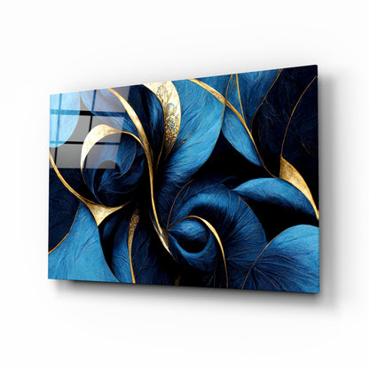 Curves Cobalt Spiral Glass Wall Art