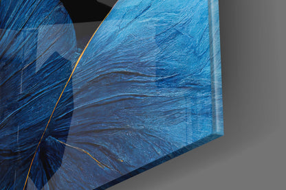 Curves Cobalt Spiral Glass Wall Art