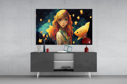 Space Aquarium Glass Wall Art