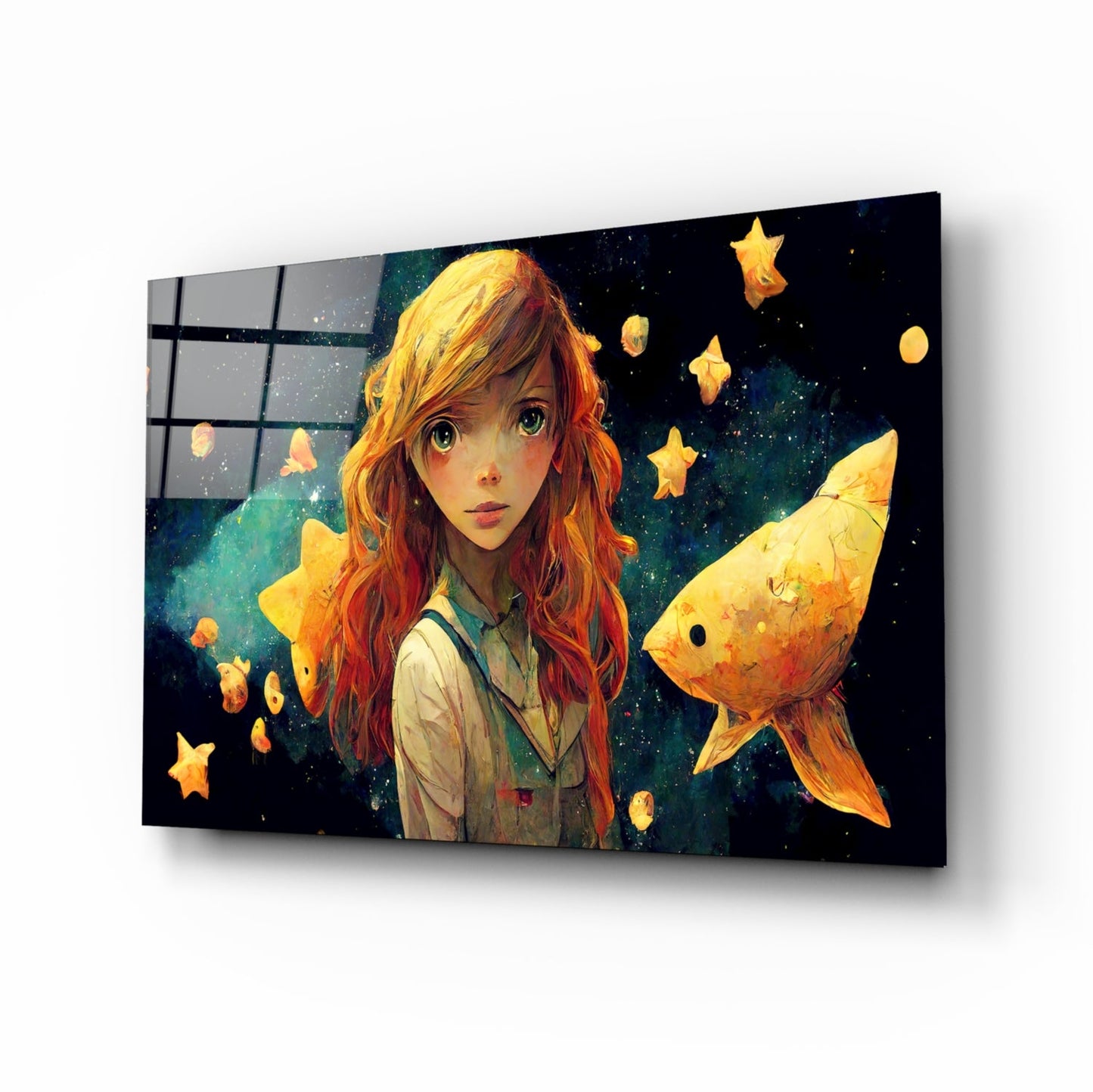 Space Aquarium Glass Wall Art