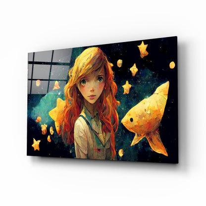 Space Aquarium Glass Wall Art