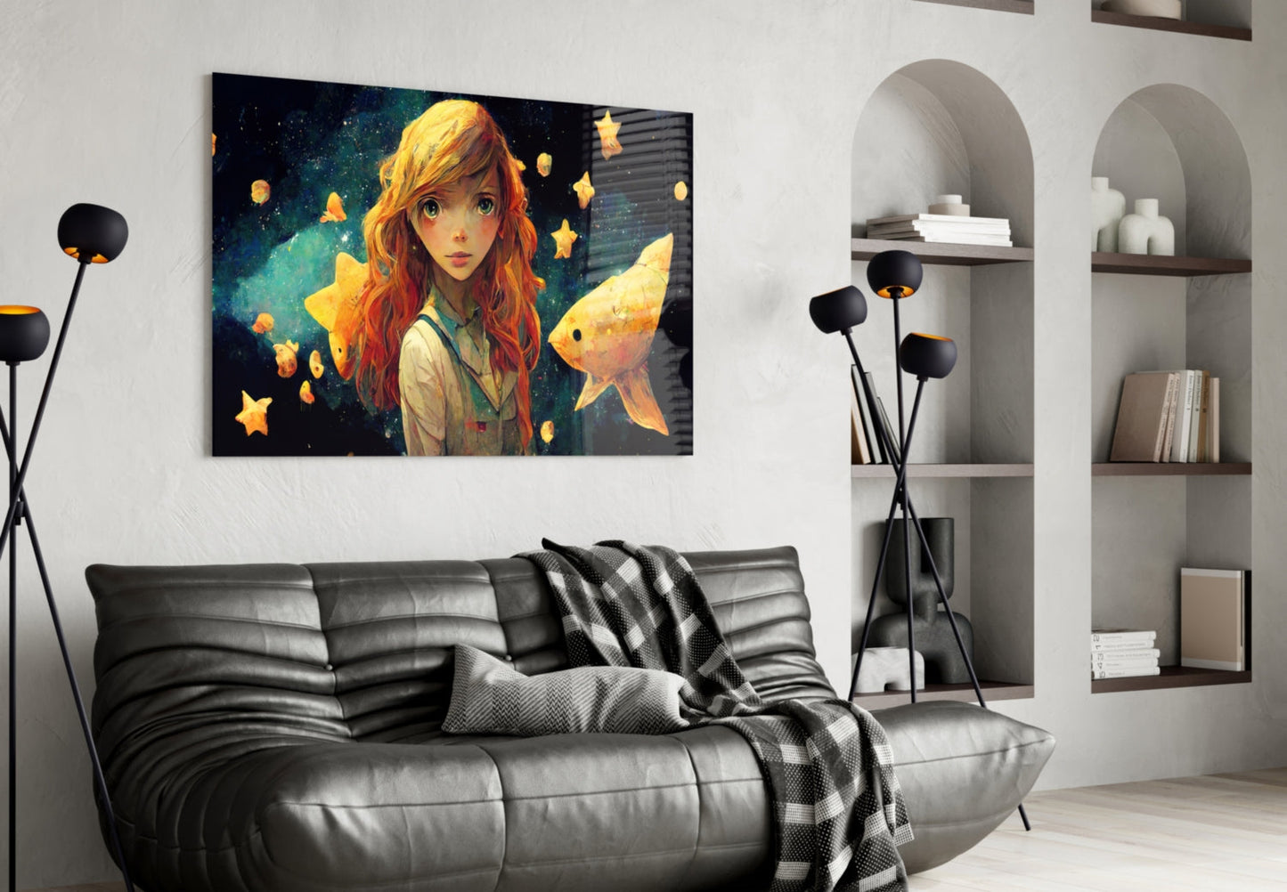 Space Aquarium Glass Wall Art