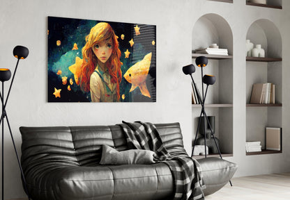 Space Aquarium Glass Wall Art