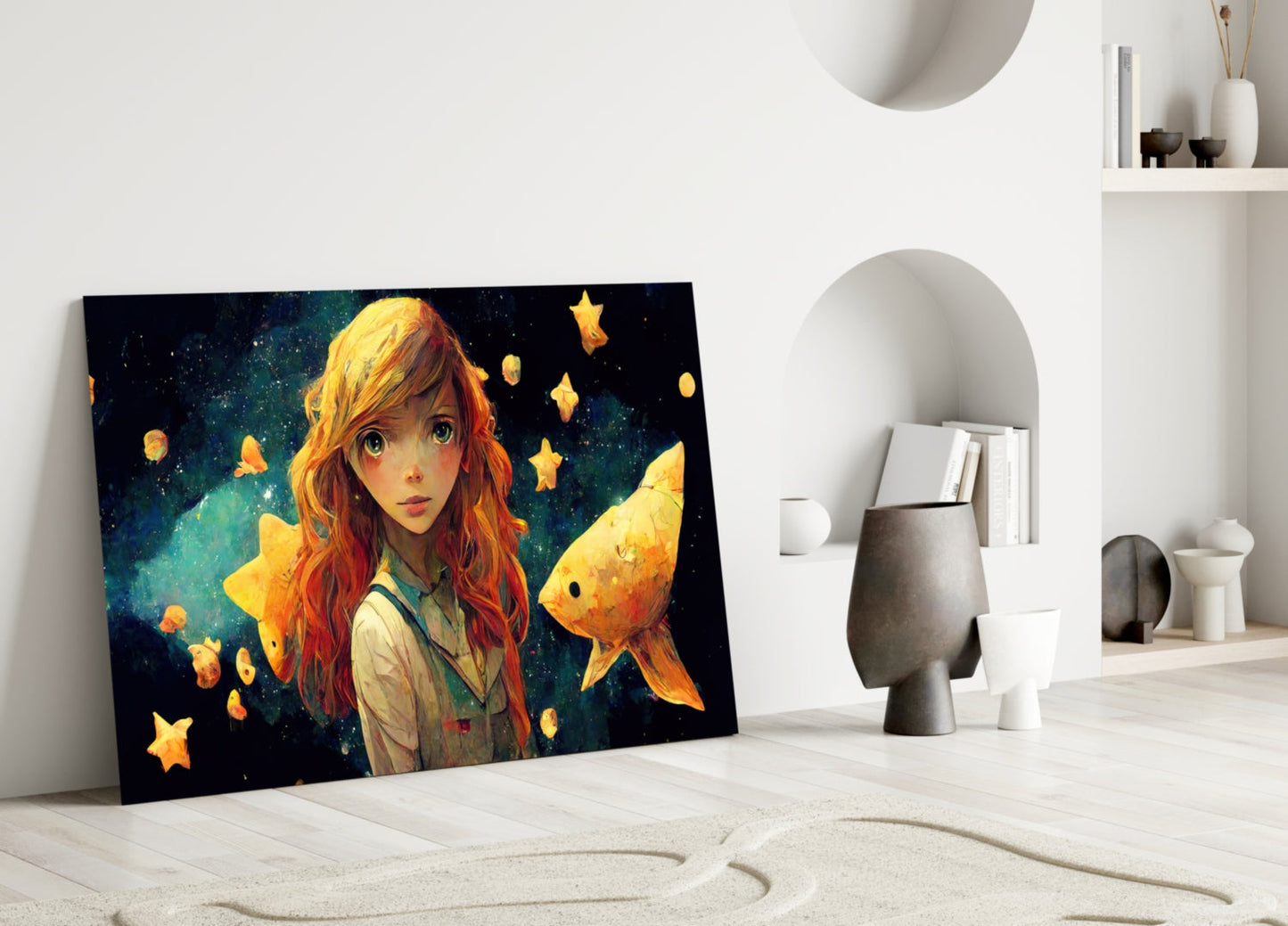 Space Aquarium Glass Wall Art