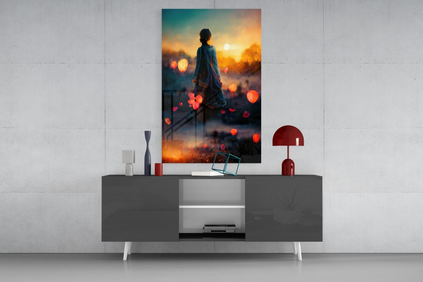 Towards Sunset Glass Wall Art