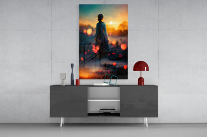 Towards Sunset Glass Wall Art