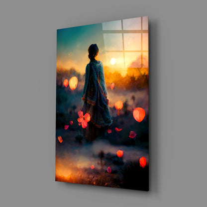 Towards Sunset Glass Wall Art